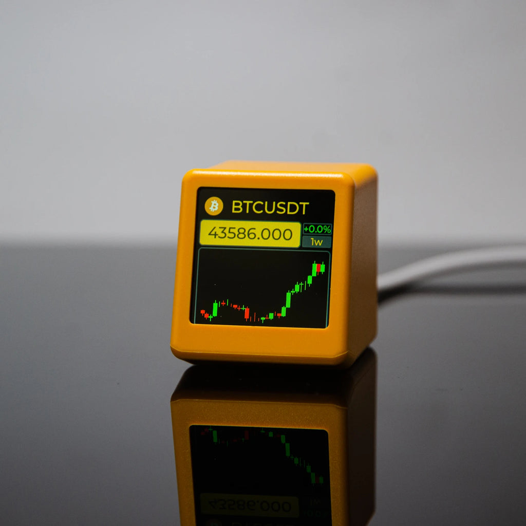 GeekMagic PRO BitCoin Cryptocurrency,Stocks,Futures,Currency Exchange Rate,Price Tracker Ticker,Time Clock Weather Display
